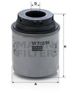 W712/94 - Filtr oleju MANN VAG 1.2-1.4TFSI 09-