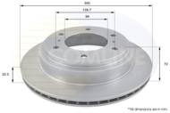 ADC0360V - Tarcza hamulcowa COMLINE COAT 300x22,2 /tył/ MITSUBISHI SHOGUN 00-/PAJERO