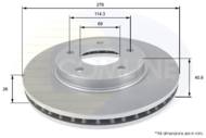 ADC0381V - Tarcza hamulcowa COMLINE 276x26 /przód/ MITSUBISHI LANCER 07-