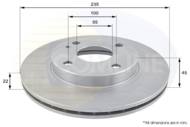 ADC0412V - Tarcza hamulcowa COMLINE 235x22 /przód/ MAZDA 323 FWD 89-98 /DEMIO 98-