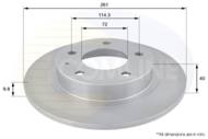 ADC0421 - Tarcza hamulcowa COMLINE 262x9,8 /tył/ FORD/MAZDA PROBE 93-98/626 92-02/MX-6 92 -/PREMACY 99-