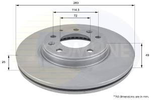 ADC0445V - Tarcza hamulcowa COMLINE 283x25 /przód/ MAZDA 6 02-