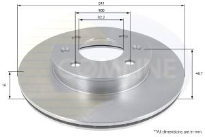 ADC1055V - Tarcza hamulcowa COMLINE 241x18 /przód/ KIA PICANTO 04-