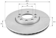 ADC1107V - Tarcza hamulcowa COMLINE COAT 288x25 /przód/ OPEL /LOTUS 2 ELEVEN/SAAB