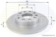 ADC1448 - Tarcza hamulcowa COMLINE COAT 256x12 /tył/ VAG A3 03-/GOLF V 03-/OCTAVIA 04-