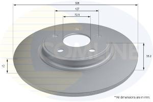 ADC2836 - Tarcza hamulcowa COMLINE /tył/ 328x12 COATED FIAT/LANCIA FREEMONT/VOYAGER 11-