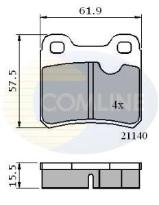 CBP0117 - Klocki hamulcowe COMLINE /tył/ (odp.GDB952) OPEL/SAAB ASTRA 91-00/CALIBRA 90-97