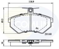 CBP0152 - Klocki hamulcowe COMLINE (odp.GDB1048) PASSAT 88-96 16MM