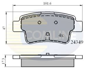 CBP01528 - Klocki hamulcowe COMLINE /tył/ (odp.GDB1656) FIAT/OPEL PUNTO 05-/CORSA 06-