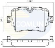 CBP02455 - Klocki hamulcowe COMLINE /tył/ (odp.GDB2095) JAGUAR F-TYPE 13-/XJ 09-