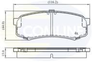 CBP0404 - Klocki hamulcowe COMLINE (odp.GDB1182/GDB3280) TOYOTA/MISTUBISHI/LEXUS GS/LX