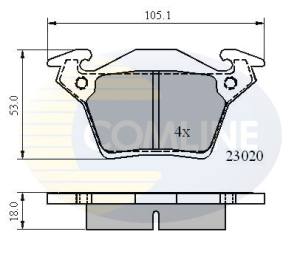 CBP0888 - Klocki hamulcowe COMLINE /tył/ (odp.GDB1408) DB V 96-03/VITO VAN 96-03