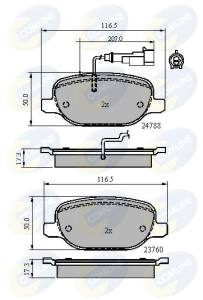 CBP11769 - Klocki hamulcowe COMLINE /tył/ (odp.GDB1851) ALFA ROMEO GIULIETTA 10-