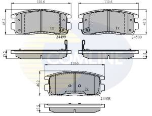CBP31580 - Klocki hamulcowe COMLINE /tył/ (odp.GDB1716) CHEVROLET CAPTIVA 06-/DAEWOO/OPEL ANTARA 06-
