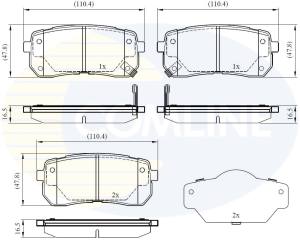 CBP31675 - Klocki hamulcowe COMLINE /tył/ (odp.GDB3449) HYUNDAI/KIA ILOAD 08-/I800 08-/iX55 08-/SEDO