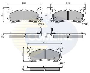 CBP3822 - Klocki hamulcowe COMLINE /tył/ (odp.GDB3319) MAZDA 323 94-98/MX-5 93-