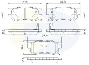 CBP3935 - Klocki hamulcowe COMLINE /tył/ (odp.GDB3284) HYUNDAI/KIA GETZ 02-/SANTA FE 01-/OPIRUS 03-