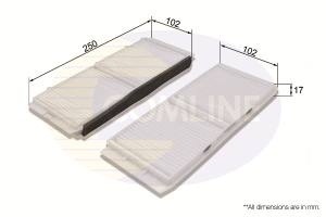 EKF336-2 - Filtr kabinowy COMLINE /kpl/ (bez ramek) MAZDA 3 09-