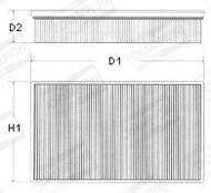 U510/606 - Filtr powietrza CHAMPION DB/JAGUAR