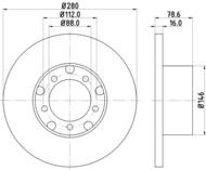 8DD 355 100-201 - Tarcza hamulcowa HELLA PAGID 