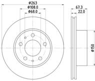 8DD 355 100-341 - Tarcza hamulcowa HELLA PAGID 