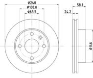 8DD 355 100-531 - Tarcza hamulcowa HELLA PAGID 