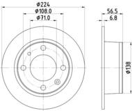 8DD 355 100-681 - Tarcza hamulcowa HELLA PAGID 