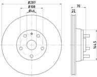 8DD 355 100-871 - Tarcza hamulcowa HELLA PAGID 