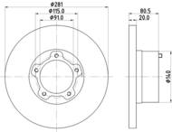 8DD 355 100-901 - Tarcza hamulcowa HELLA PAGID 