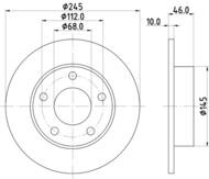 8DD 355 101-381 - Tarcza hamulcowa HELLA PAGID 