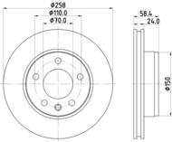 8DD 355 101-421 - Tarcza hamulcowa HELLA PAGID 