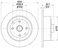 8DD 355 101-671 - Tarcza hamulcowa HELLA PAGID 