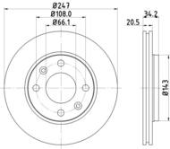 8DD 355 101-801 - Tarcza hamulcowa HELLA PAGID 