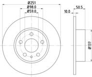 8DD 355 101-971 - Tarcza hamulcowa HELLA PAGID 