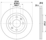 8DD 355 102-051 - Tarcza hamulcowa HELLA PAGID 