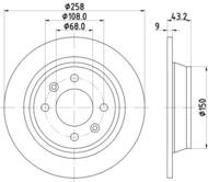 8DD 355 102-091 - Tarcza hamulcowa HELLA PAGID 