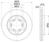 8DD 355 102-331 - Tarcza hamulcowa HELLA PAGID 