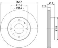 8DD 355 102-651 - Tarcza hamulcowa HELLA PAGID 