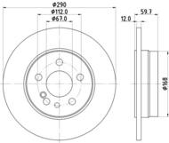 8DD 355 102-721 - Tarcza hamulcowa HELLA PAGID 