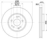 8DD 355 102-851 - Tarcza hamulcowa HELLA PAGID 