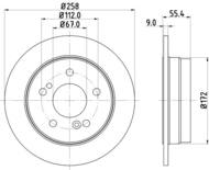 8DD 355 102-991 - Tarcza hamulcowa HELLA PAGID 