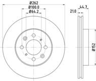 8DD 355 103-121 - Tarcza hamulcowa HELLA PAGID 