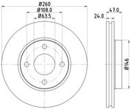 8DD 355 103-371 - Tarcza hamulcowa HELLA PAGID 