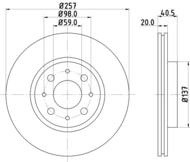 8DD 355 103-871 - Tarcza hamulcowa HELLA PAGID 