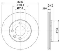 8DD 355 104-211 - Tarcza hamulcowa HELLA PAGID 