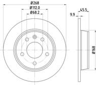 8DD 355 104-501 - Tarcza hamulcowa HELLA PAGID 