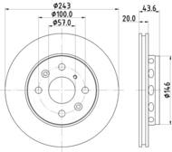 8DD 355 105-011 - Tarcza hamulcowa HELLA PAGID 