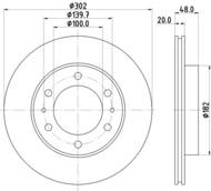 8DD 355 105-191 - Tarcza hamulcowa HELLA PAGID 