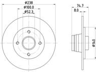 8DD 355 105-271 - Tarcza hamulcowa HELLA PAGID 