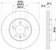 8DD 355 105-361 - Tarcza hamulcowa HELLA PAGID 